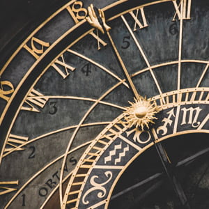 Detail of the Astronomical Clock in Prague, Czech Republic.
